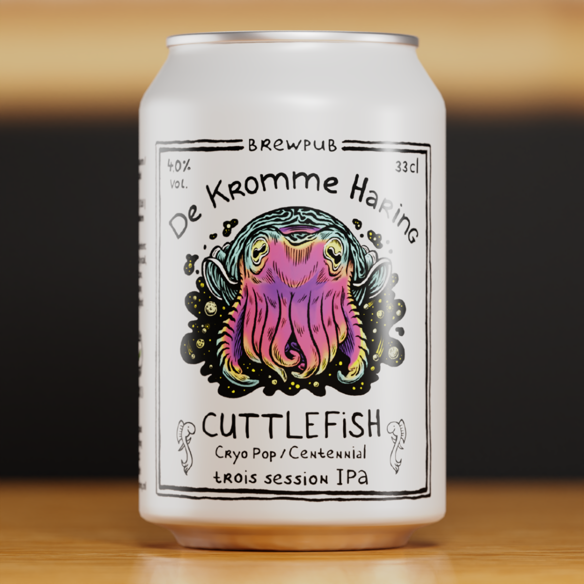 Cuttlefish is het ideale zomerbier. Een strak droge, laag alcoholische IPA, en bijzonder fruitig en vol karakter van de trois gist.